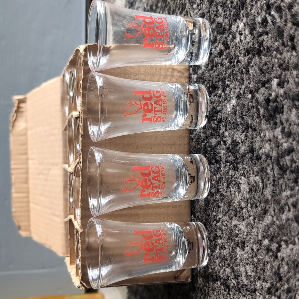 Red Stag Shot Glasses, Set of 12.